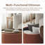Caysey 30.1" W Upholstered Round Storage Ottoman with Wooden Tray-1265259800
