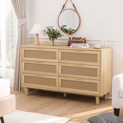 Ayanna 6 Drawer Rattan Storage Dresser