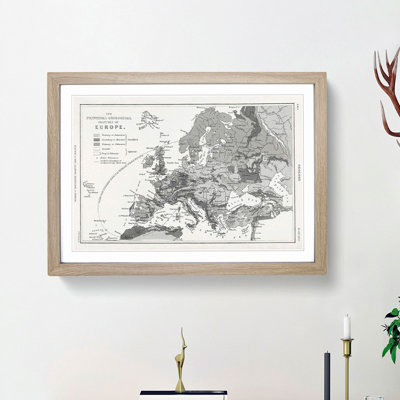 Vintage Map of Europe by Oliver Goldsmith - Picture Frame Drawing Print