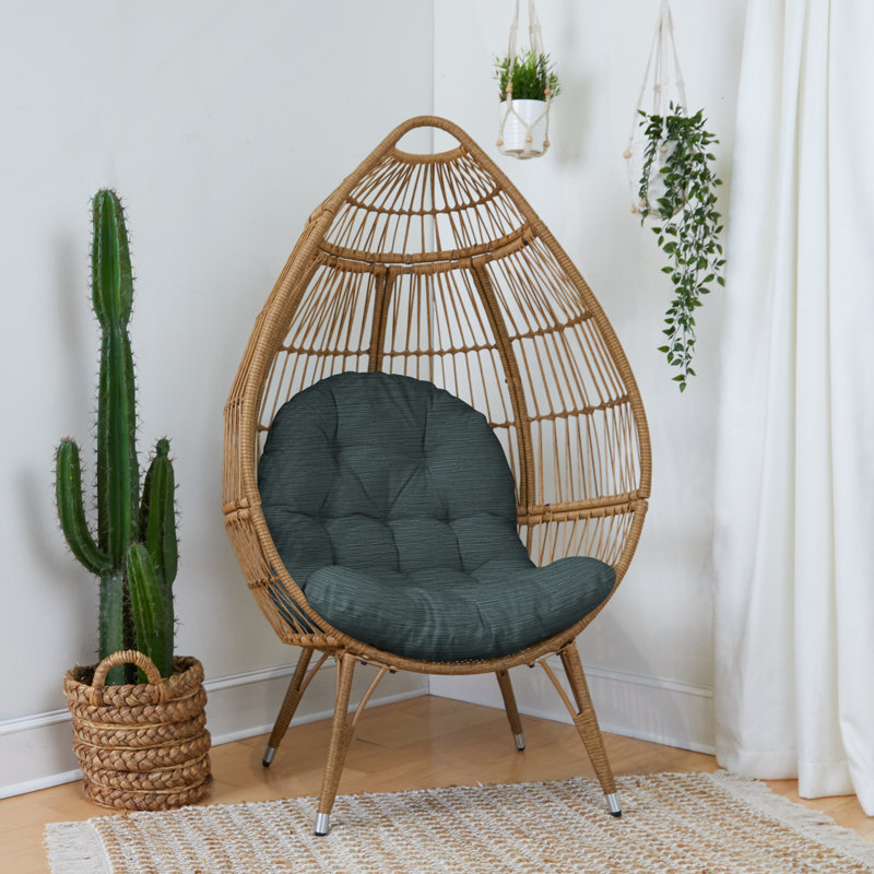 Red Barrel Studio® Velvet Cushion for Egg Chair 27'' W x 44'' D, Oasis