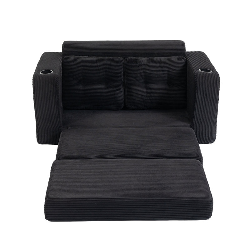Canapé-lit convertible, canapé-lit double extensible, canapé-lit convertible 2 en 1, canapé-lit escamotable avec coussins pour le salon de la chambre à coucher