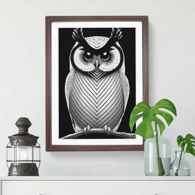 Owl in Monochrome - Framed Print