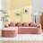 Chenille L-Shaped Sectionals Sofa With Four Pillows-1762541896