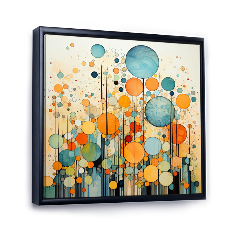 " Retro Remix IV ", 16" H x 16" W x 1" D, Black Floater Framed