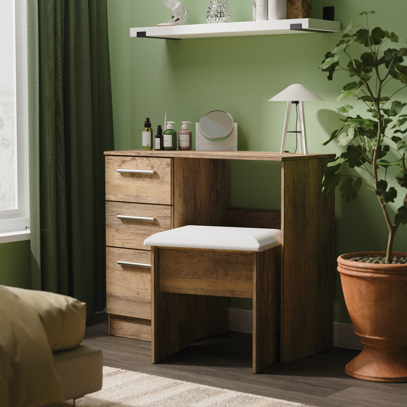 Bhaga Dressing Table, Vintage Oak