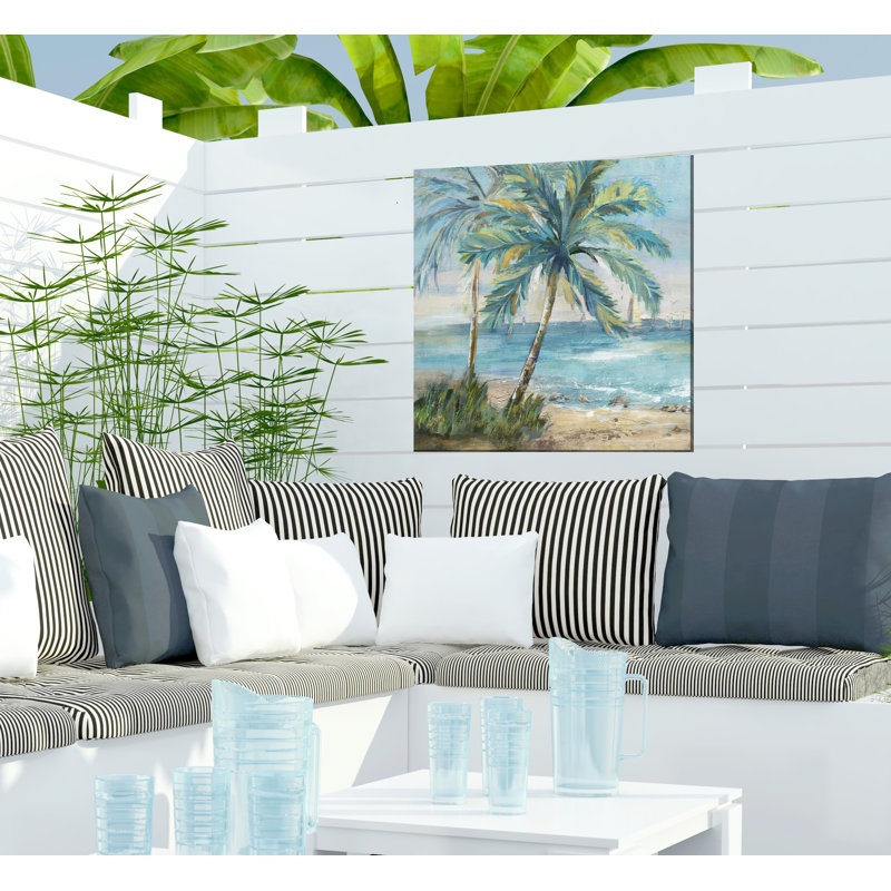 Coastal Palm Trees Outdoor Canvas Print 24x24