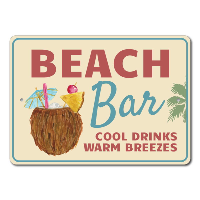 Plaque de plage en aluminium, H 12 po x l 18 po x P 0,06 po