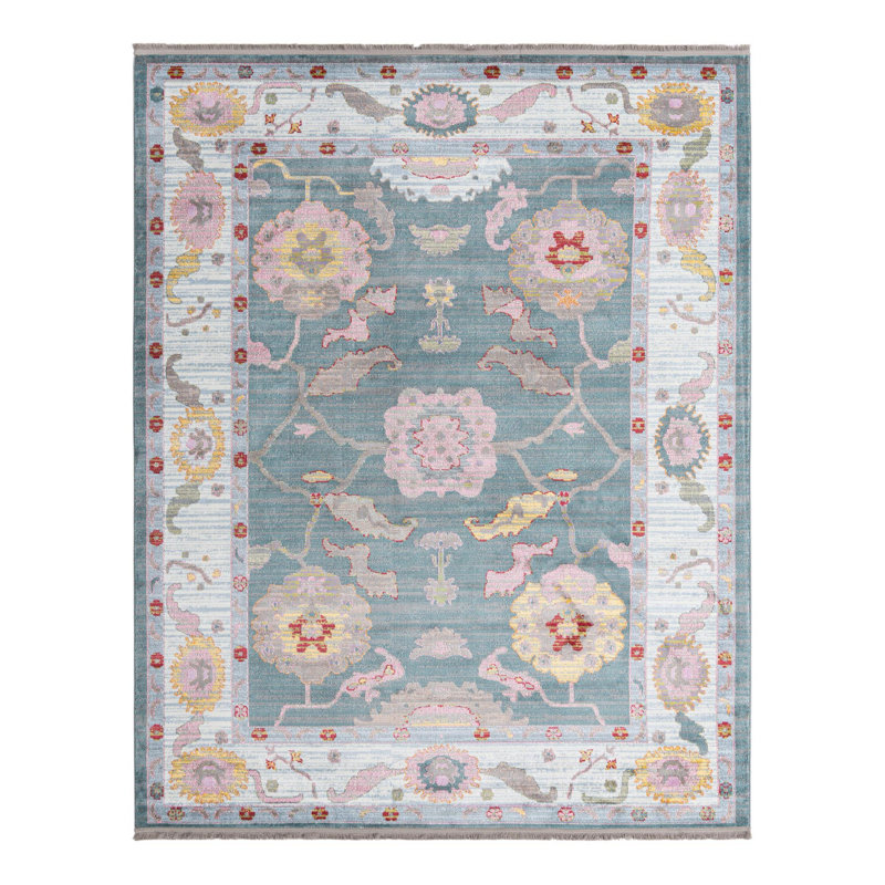 Tapis Haefner_Gris et bleu, Rectangle 8 pi 2 po x 10 pi