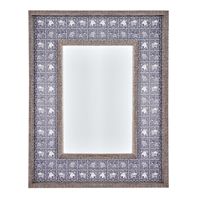 American Art Decor Reyn Spooner Navy Lahaina Sailor Double Frame Mirror w/Lacquer - 22" x 28"