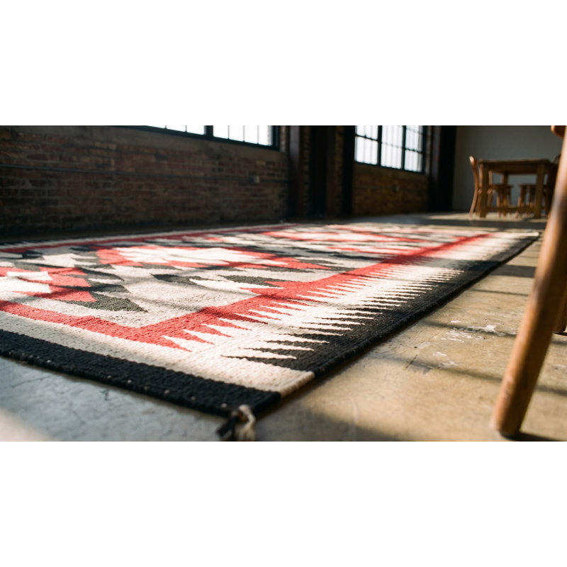 Gray Antique Allover Geometric 1930s Wool Rectangle Flat Weave Rug