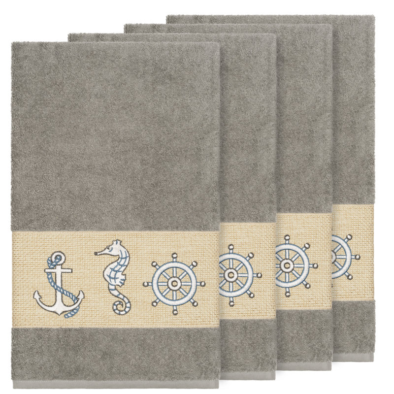 Easton Turkish Cotton Midweight Bath Towel, Dark Gray