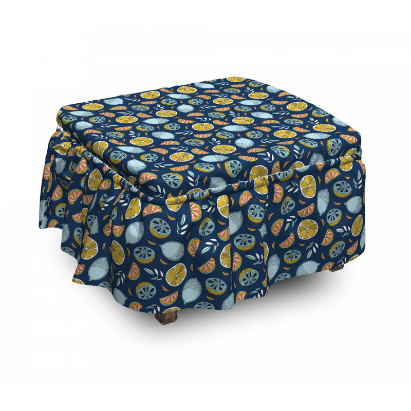 Housse pour repose-pieds citrons avec oranges