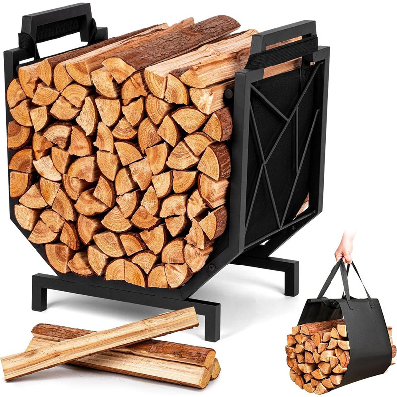 Support à bois de chauffage pour l'extérieur - Support à bois de chauffage avec support à bûches robuste