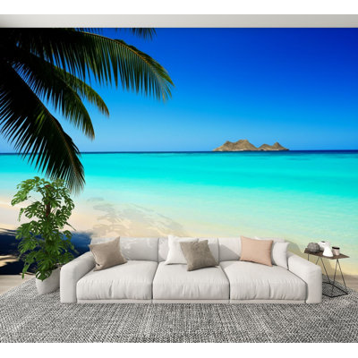 Papier peint auto-adhésif Hawaï Oahu Lanikai Beach Calm Turquoise Water Beautiful