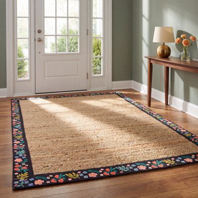 Tapis naturel / noir Rifle Paper Co. x Loloi Costa COS-01 Wildwood
