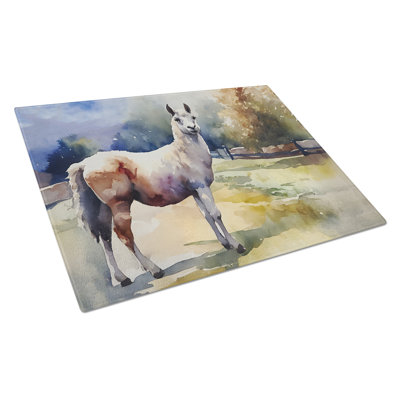 Llama Glass Cutting Board Large