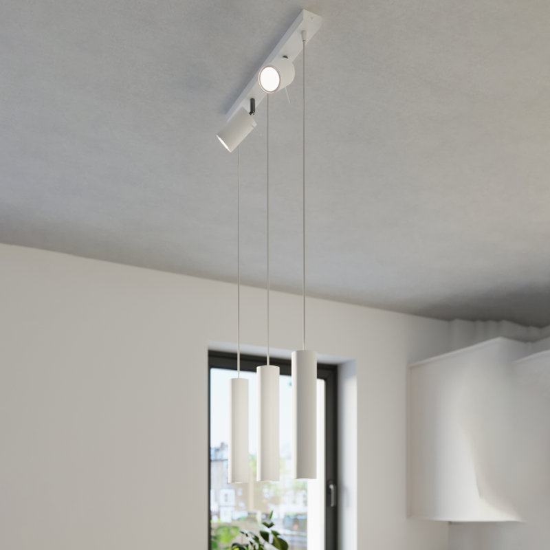 5 - Light Stainless Steel Pendant, White