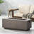 40,000 Concrete Outdoor Heater, 41.13" W X 19.31" D 15.09" H, Dark Grey, Modern, Lightweight, No Assembly 40" Grey Fire Pit, , Assembly, Rectangular Shape-1135436198