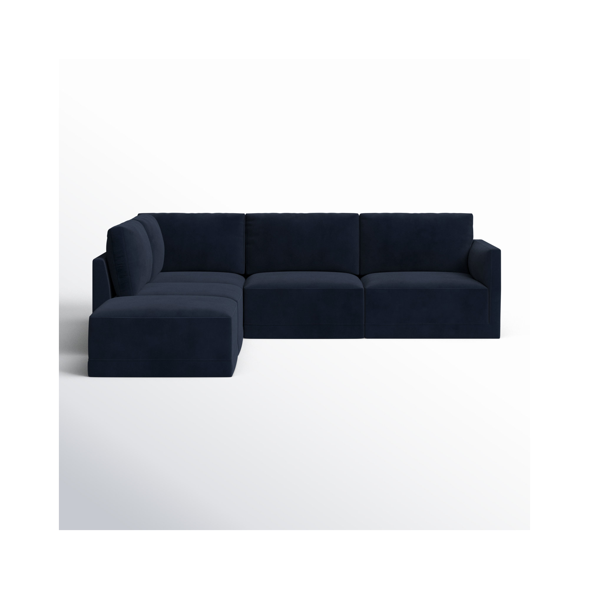 Deirdre Modular Upholstered Chaise L-Sectional, Navy