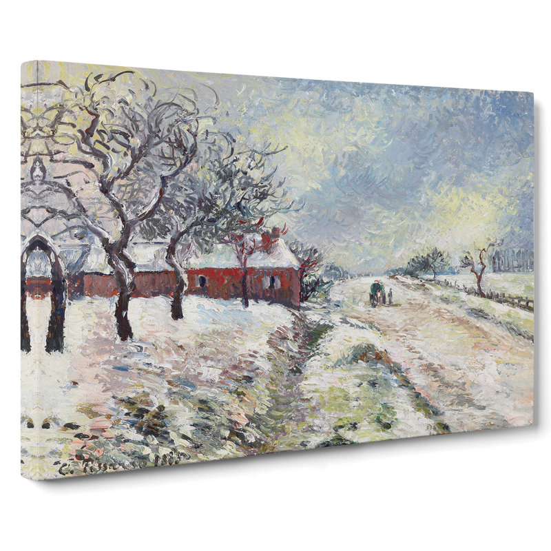 Snowy Road with House by Camille Pissarro - Wrapped Canvas, 50cm H x 76cm W x 3cm D