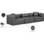 Canapé modulaire en similicuir 3 pièces Houswerth-94884223