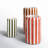 SET OF THREE CERAMIC VASES WITH VERTICAL STRIPES - ONE EACH COLOR
