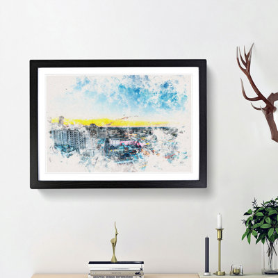 Above New Orleans in Louisiana - Picture Frame Painting Print on MDF