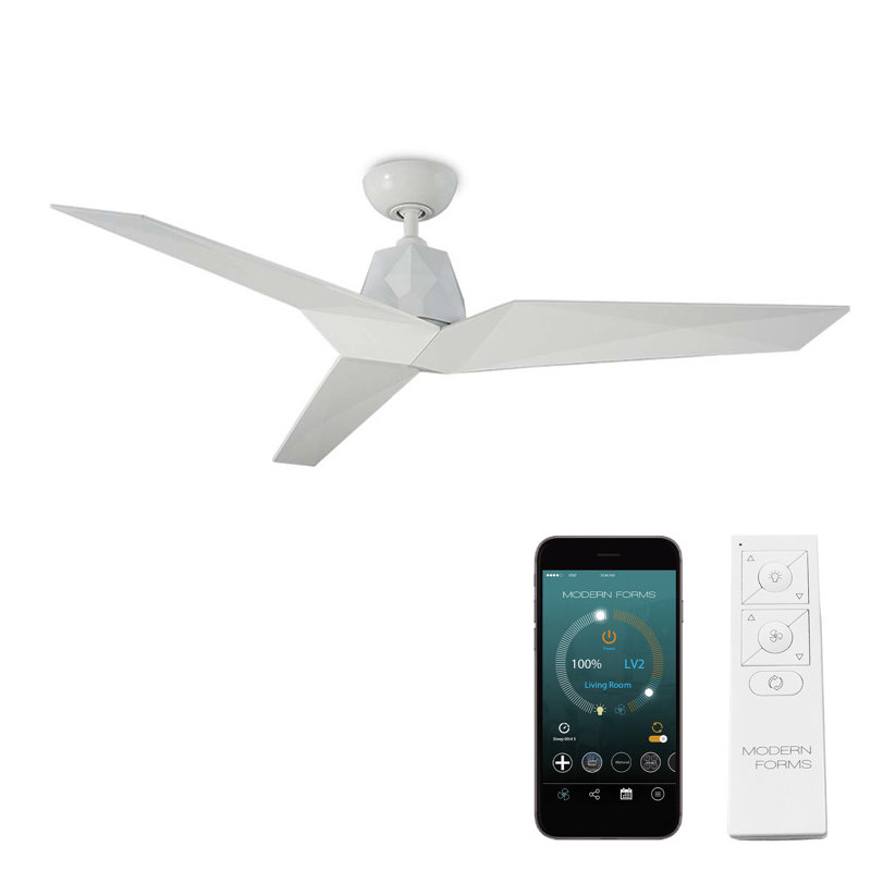 60" Vortex 3 - Blade Outdoor/Indoor Smart Standard Ceiling Fan with Wall Control Included, Works With Alexa and iOS or Android App