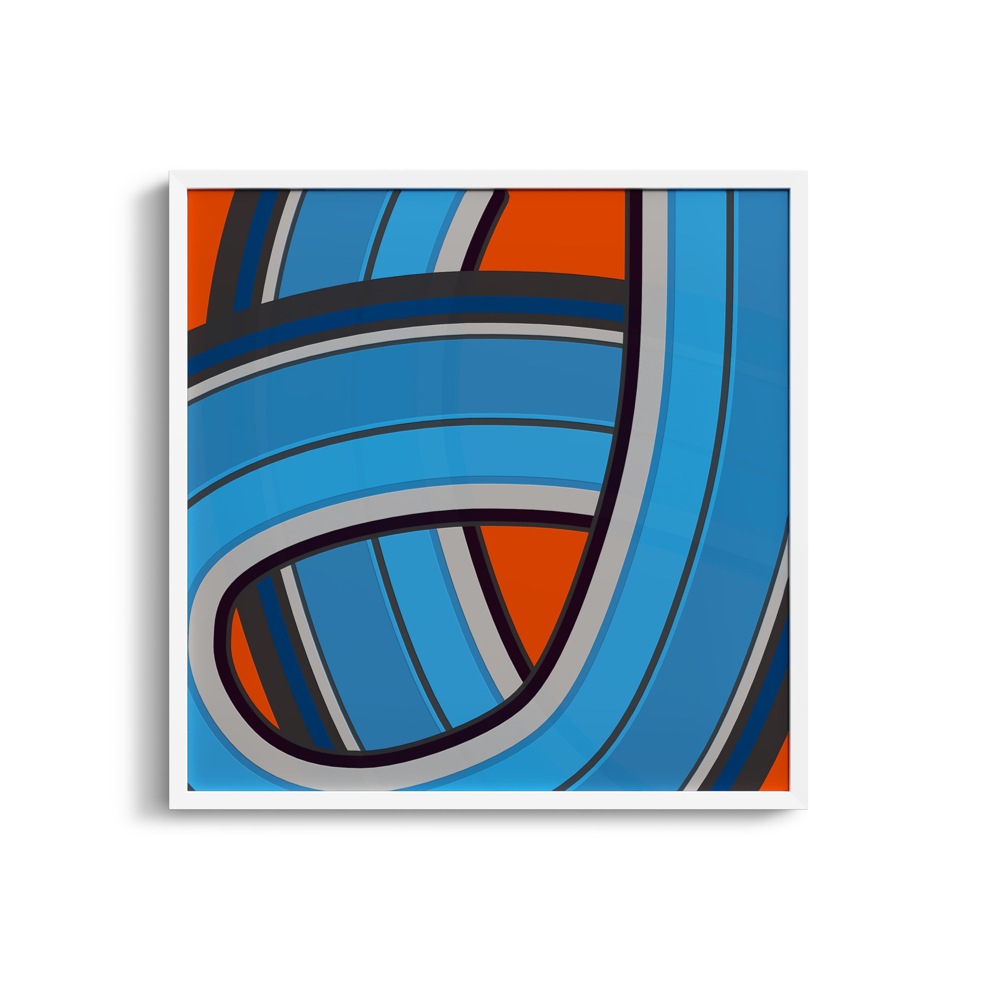 Twist Series I Twisted River by Jacques Pilon - Picture Frame Graphic Art on Paper, 24" H x 24" W x 1.25" D, White