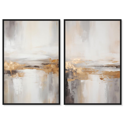 «Gilded Luxe Glam Gold Art», ensemble de 2 impressions sur toile par 