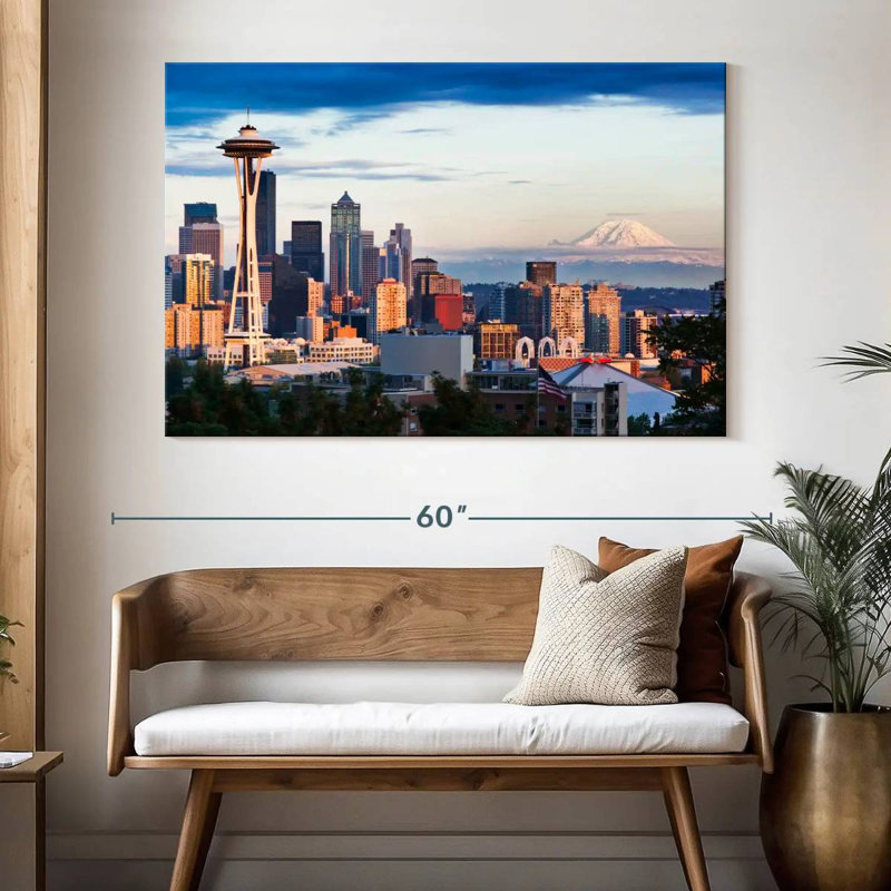 Sireci Seattle Skyline And Mt. Rainier, 34" H x 51" W