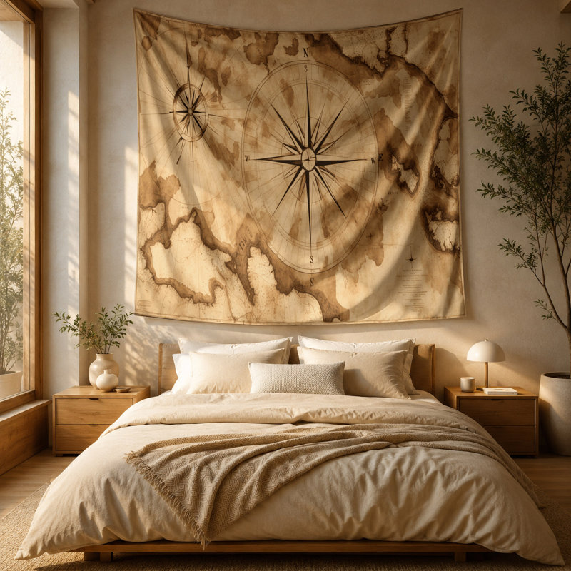 Tapisserie murale nautique, 51 po x 60 po