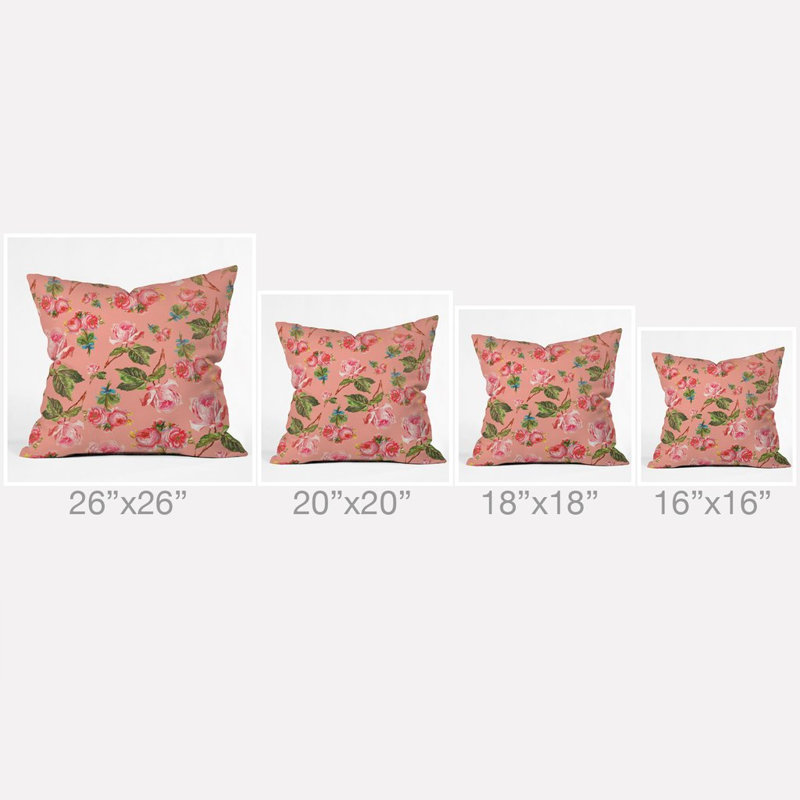 Floral Throw Pillow, 16" x 16"