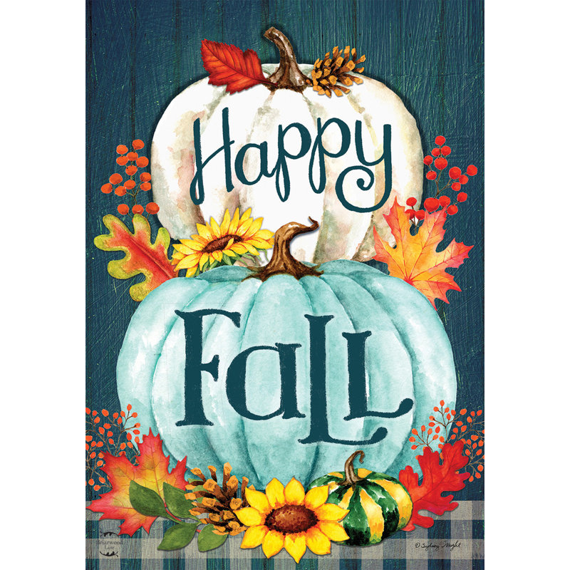 Drapeau de jardin primitif «Happy Fall Pumpkins»