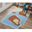 Tapis transitionnel bleu en laine touffeté à la main Joelly-1657079718