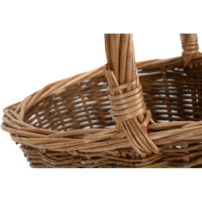 Wicker Country Oval Shopper Basket, 28cm H x 29cm W x 22cm D