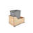 Single Gray 32 Qt. Maple Pullout Waste Container w/ Soft-Close for 15" Vanity Base Cabinets