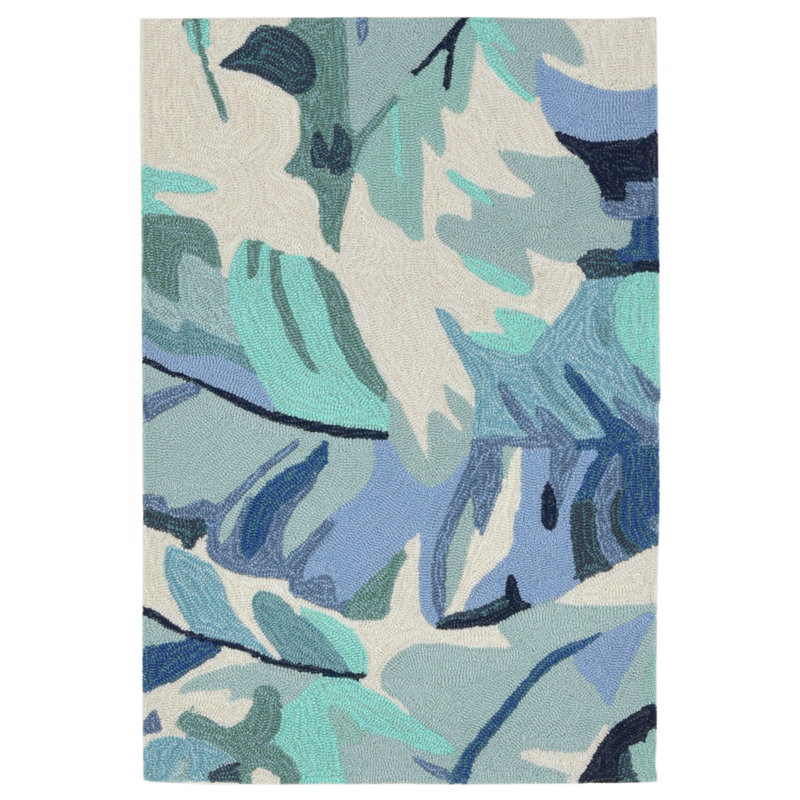 Tapis bleu touffeté à la main Walczak, Rectangle 2 pi x 3 pi