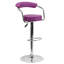 Tabouret de bar contemporain en vinyle réglable en hauteur avec accoudoirs et base en chrome-19920408-111236762-111236763