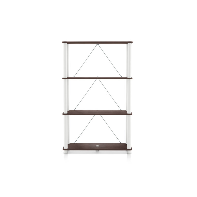 Terzenbach Wide Storage Shelving, (4 Shelves) 44.17"H x 27.55"W x 12"D, Espresso