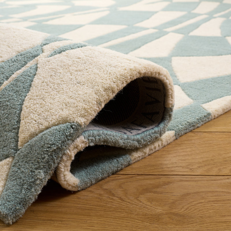 Amier Hand Tufted Wool And Viscose Geometric Rug, Rectangle 3'6" x 5'6"