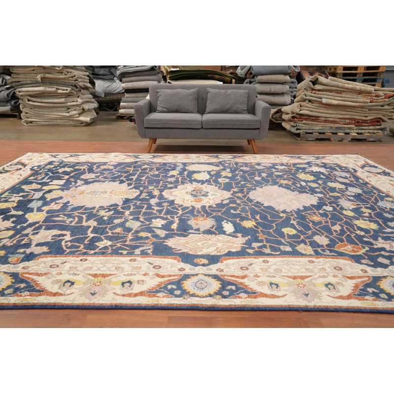 Tapis Oushak bleu 10 x 14