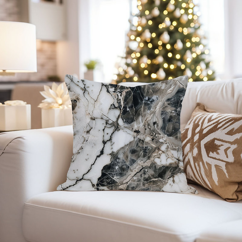 Abstract Marble Agate Geode Pattern - IX Modern Throw Pillow Cover, 18x18