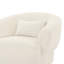 Fauteuil demi-tonneau pivotant rembourré avec base en bois-942498457