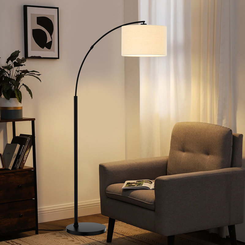 67 po Lampe sur pied à arc avec abat-jour à angle réglable