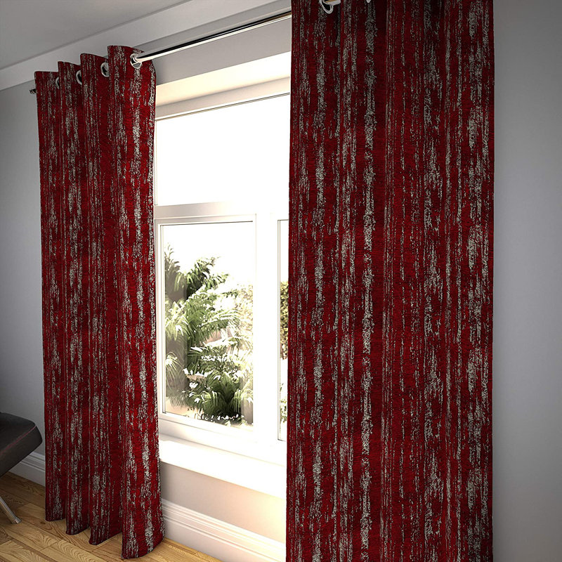 Ariton Blackout Curtain Pair, 116 W x 228 D cm, Red