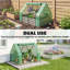 Patio Raised Planter with Greenhouse Cover, 4 x 3 ft, Galvanized Steel, Silver Finish, 50 L