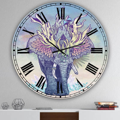 Spirit - Éléphant - grande horloge murale moderne