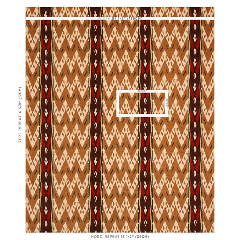 Samar Ikat Velvet Fabric, Gold