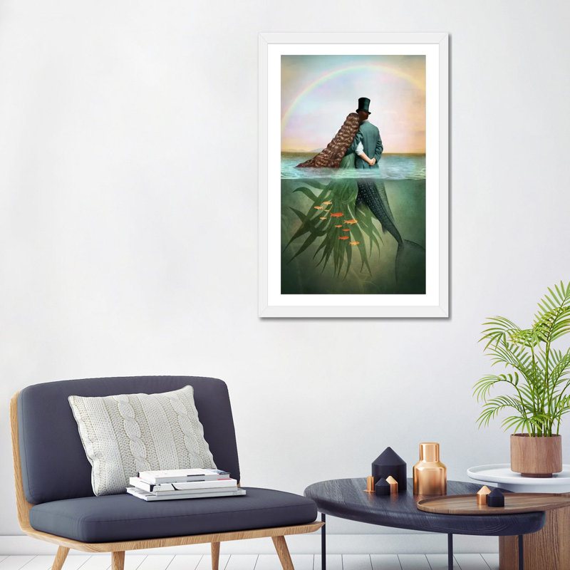 «Of Cups» par Catrin Welz-Stein - impression d'art graphique, Papier encadré blanc, H 32 po x l 24 po x P 1 po, Blanc